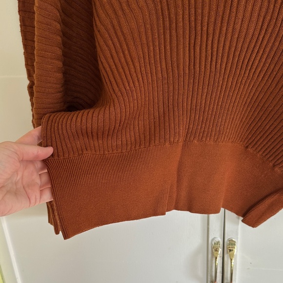 Elegant Rust Ribbed Sweater - Picture 4 of 7
